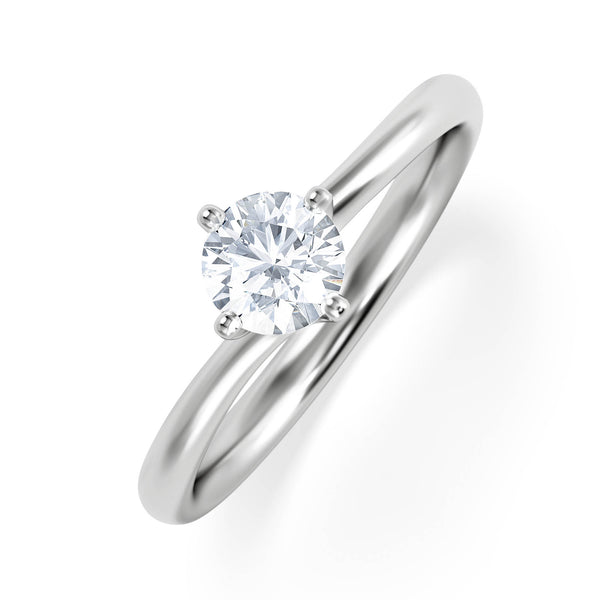 Half Carat Diamond Engagement Ring Lily Lab F/VS1 18K White Gold